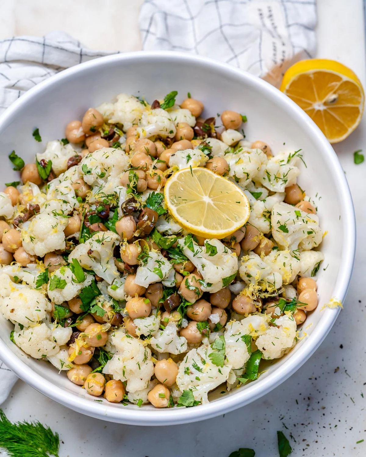 Simple Everyday Cauliflower and Chickpea Salad Recipe