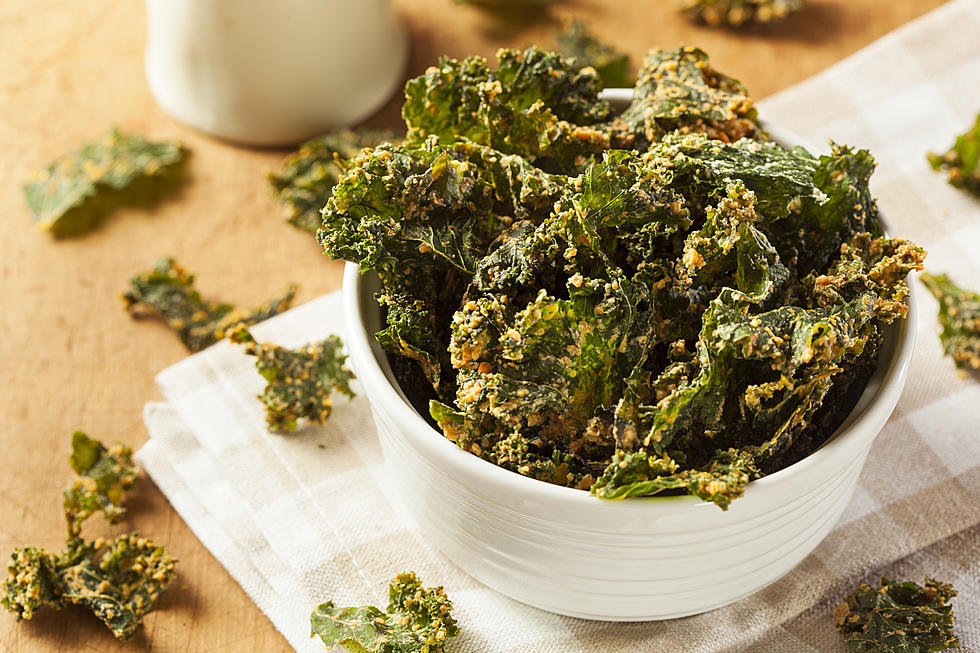Baked Kale Chips with Sea Salt and Crushed Red Pepper Flakes