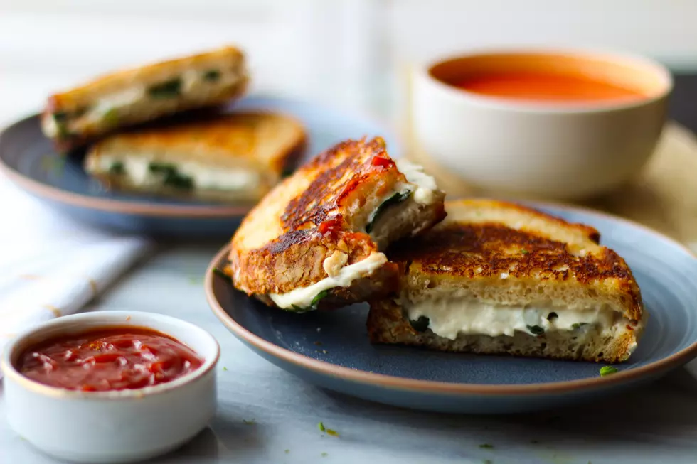Spinach Grilled Cheese with Homemade Vegan Cashew Cheese