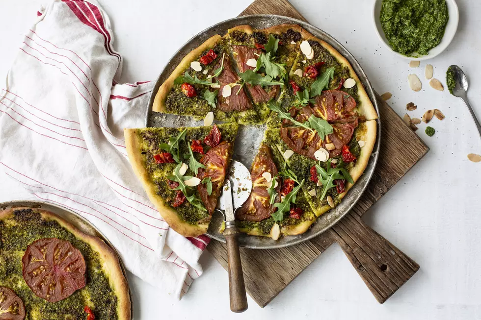 Rocket Vegan Pizza With Homemade Green Sauce