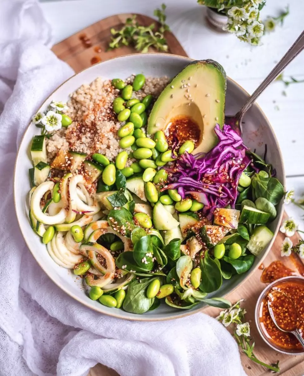 Vegan Buddha Bowl With Quinoa and Vegetables