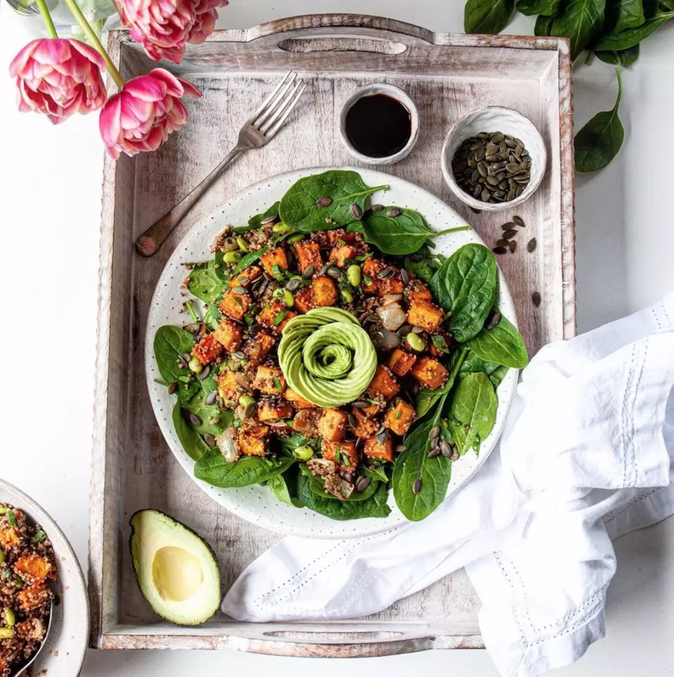 Roasted Sweet Potato &#038; Spinach Grain Bowl