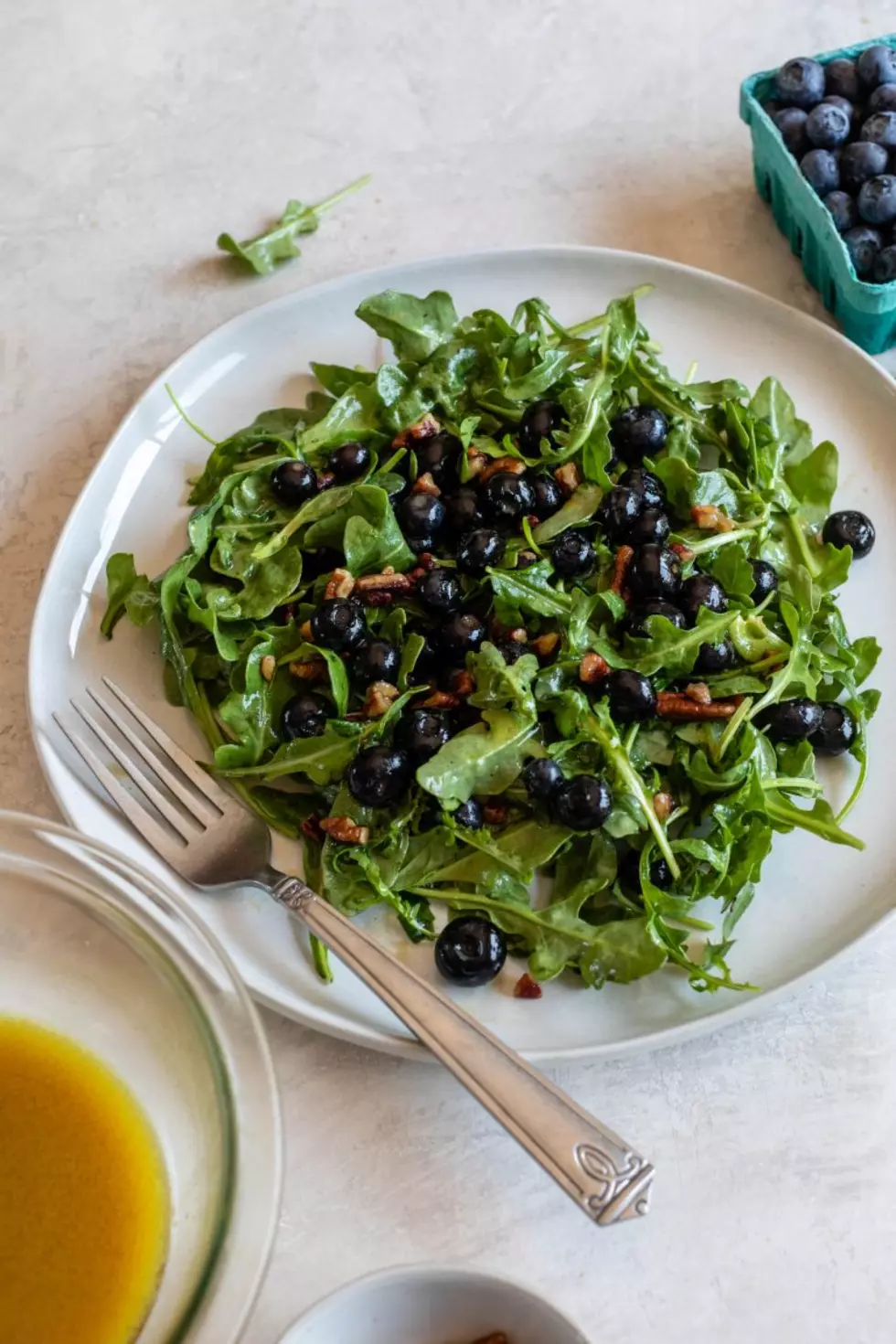 Healthy Summer Lunch: Blueberry Pecan Arugula Salad with Blueberry Vinaigrette