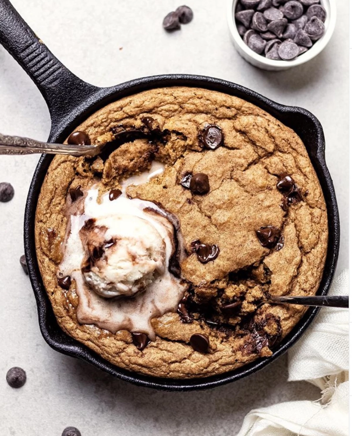 Peanut Butter-Chocolate Skillet Cookie Recipe