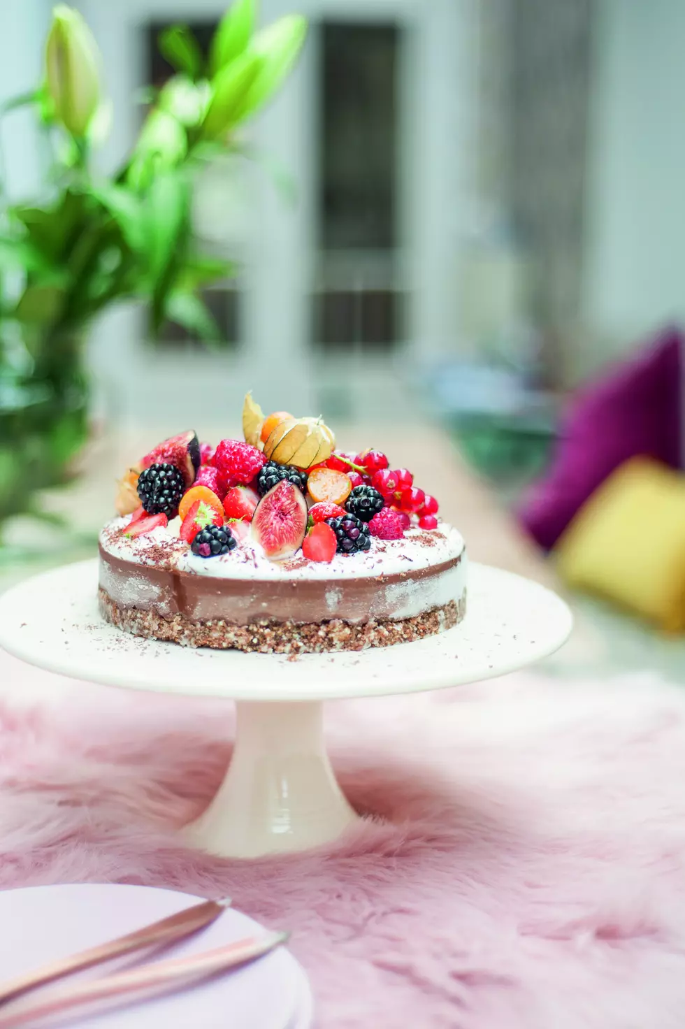 Delicious and Healthy Recipe: Simple Raw Chocolate Cake with Mixed Fruit