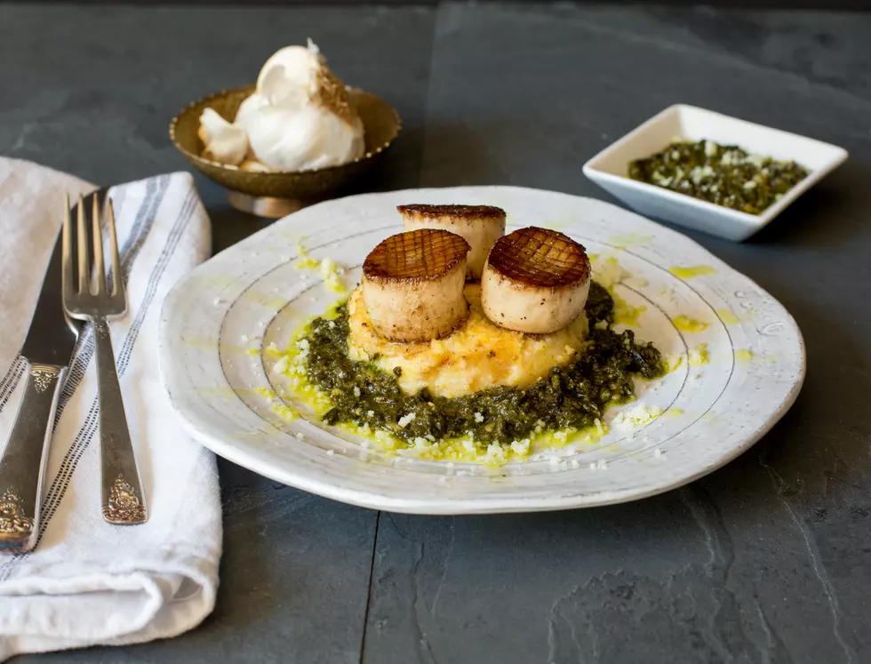 Date Night Recipe: Seared King Oyster Mushrooms over Polenta in Pesto