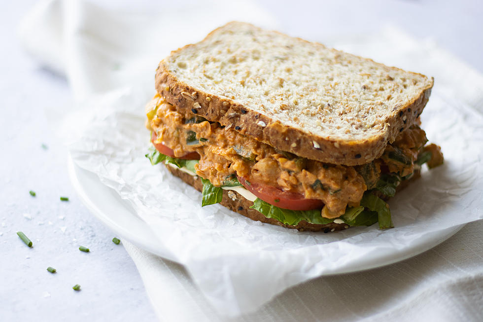 Vegan Buffalo Chickpea Salad Sandwich