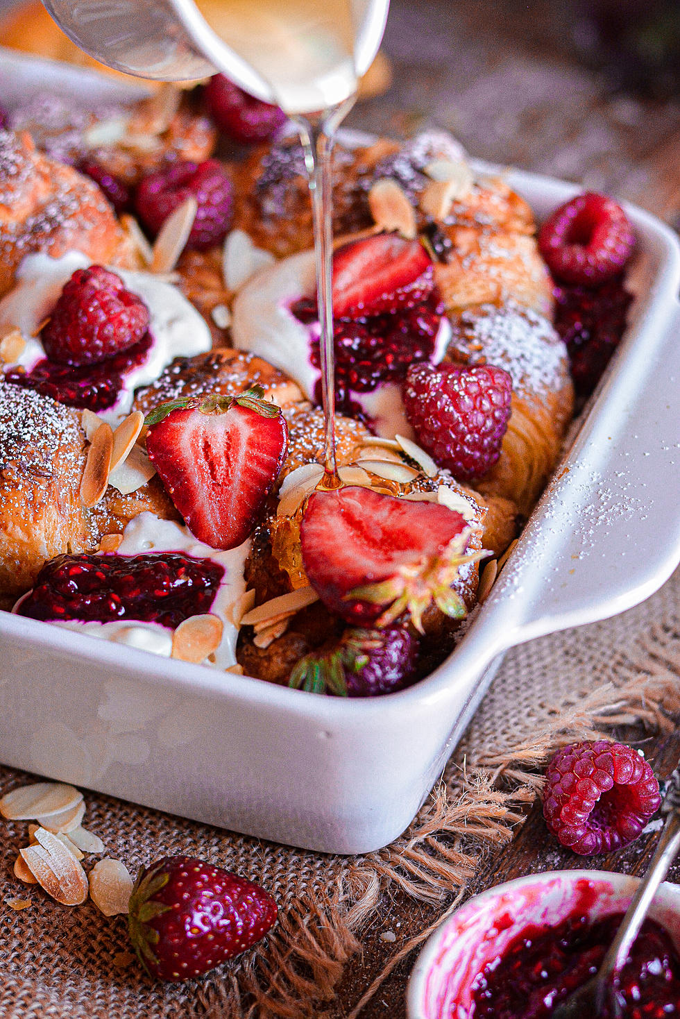 Vegan Almond Croissant French Toast Bake