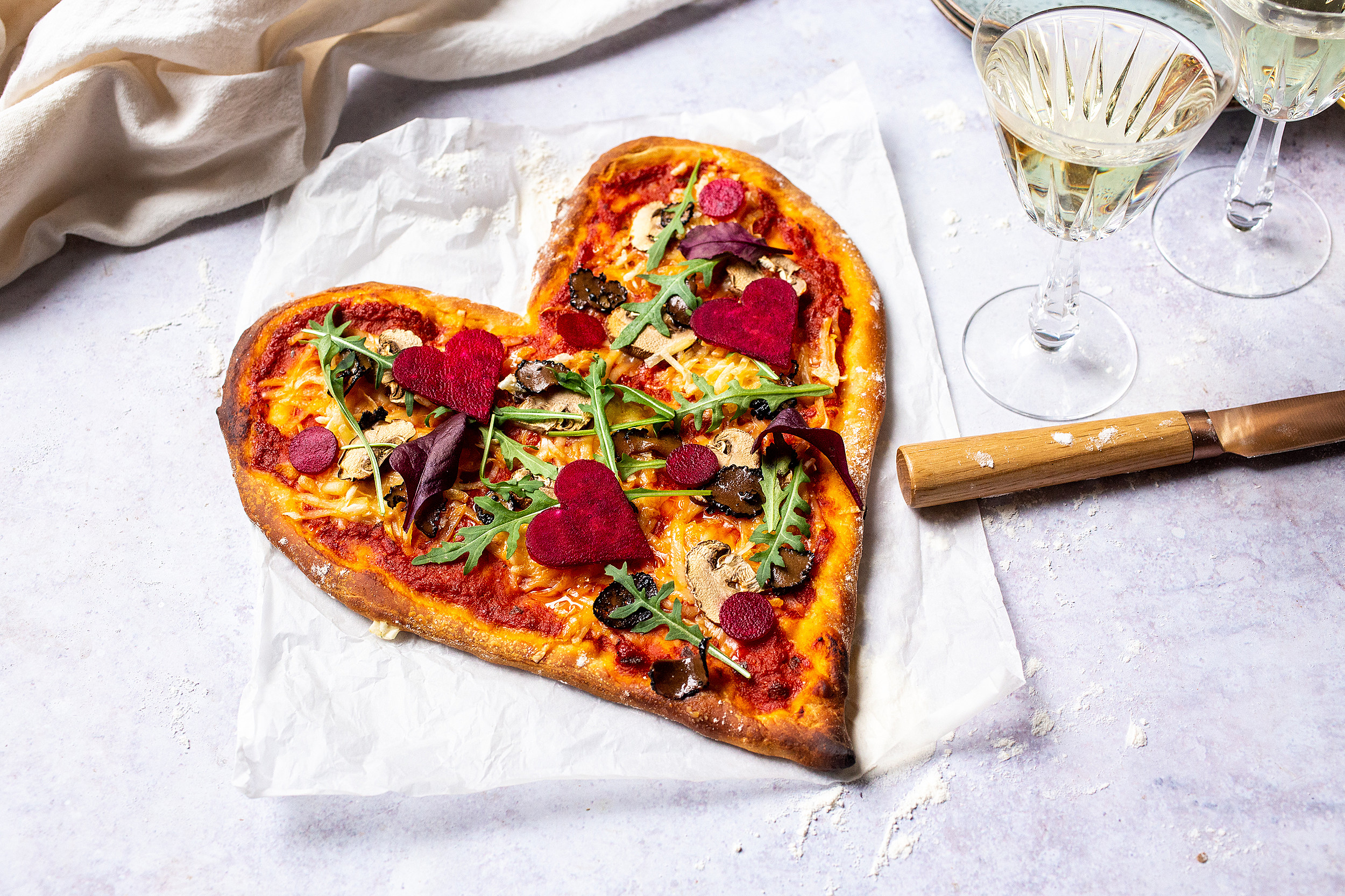 Heart-Shaped Vegan Pizza Recipe