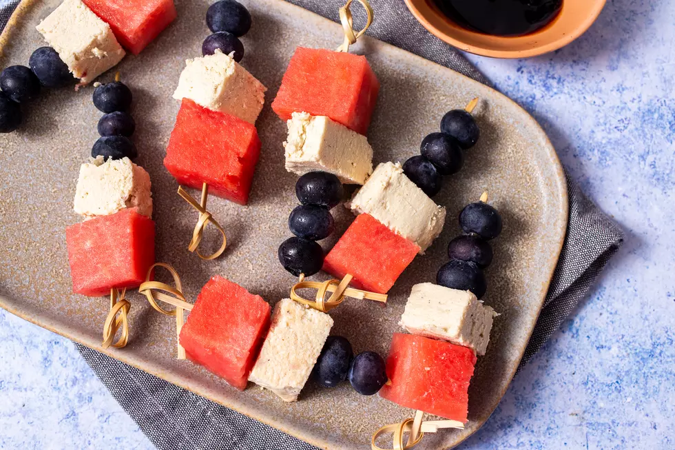 Homemade Dairy-Free Feta, Watermelon, and Blueberry Skewers