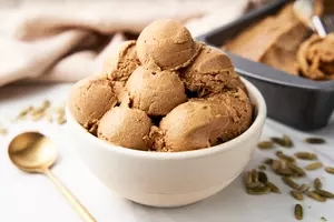 Dairy-Free Pumpkin Spice Ice Cream Made with Oat Milk