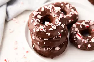 Easy Vegan Chocolate Peppermint Donuts in Under 20 Minutes