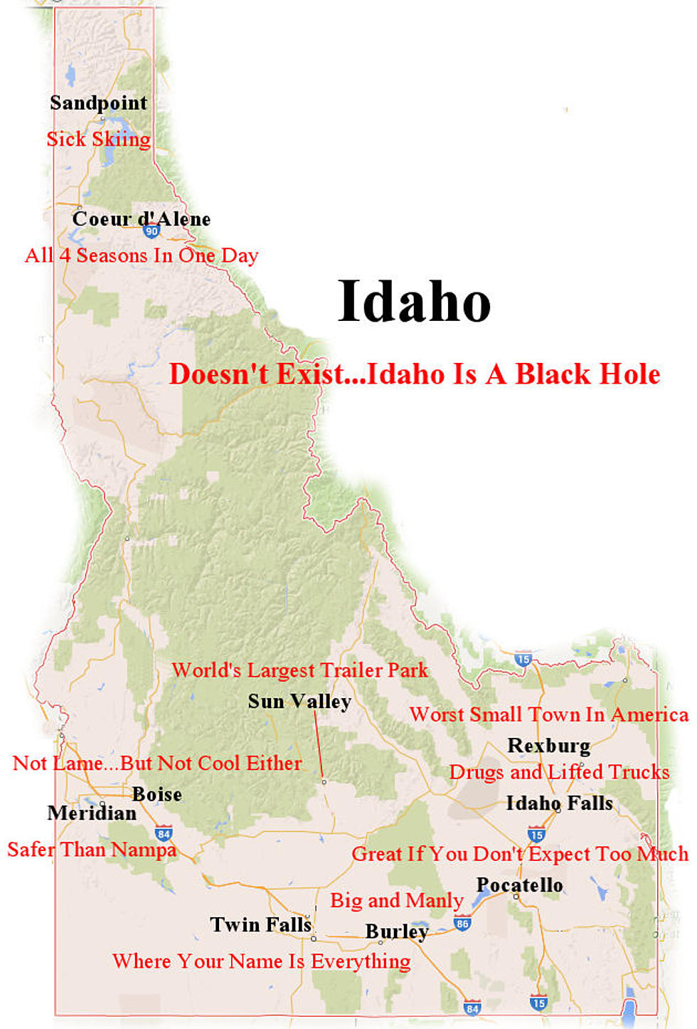 Idaho Town Names According To Urban Dictionary