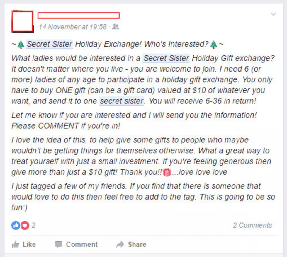 &#8216;Secret Sister&#8217; Gift Exchange Scam Is Back And Still Illegal In Idaho