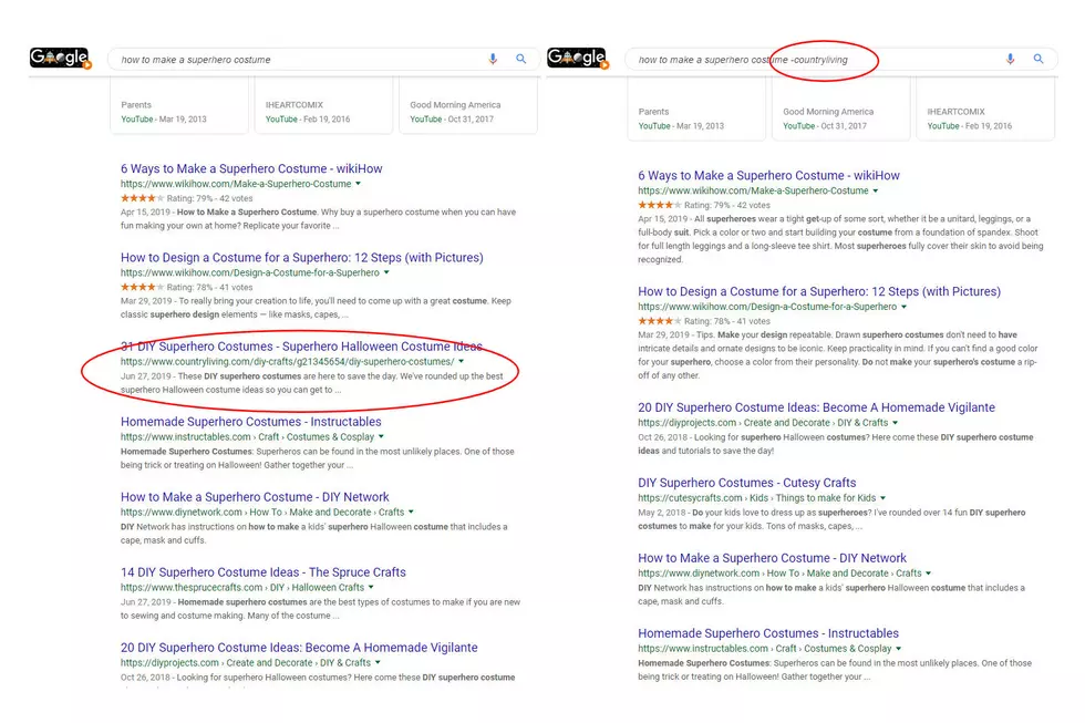 Using Minus On Google Searches