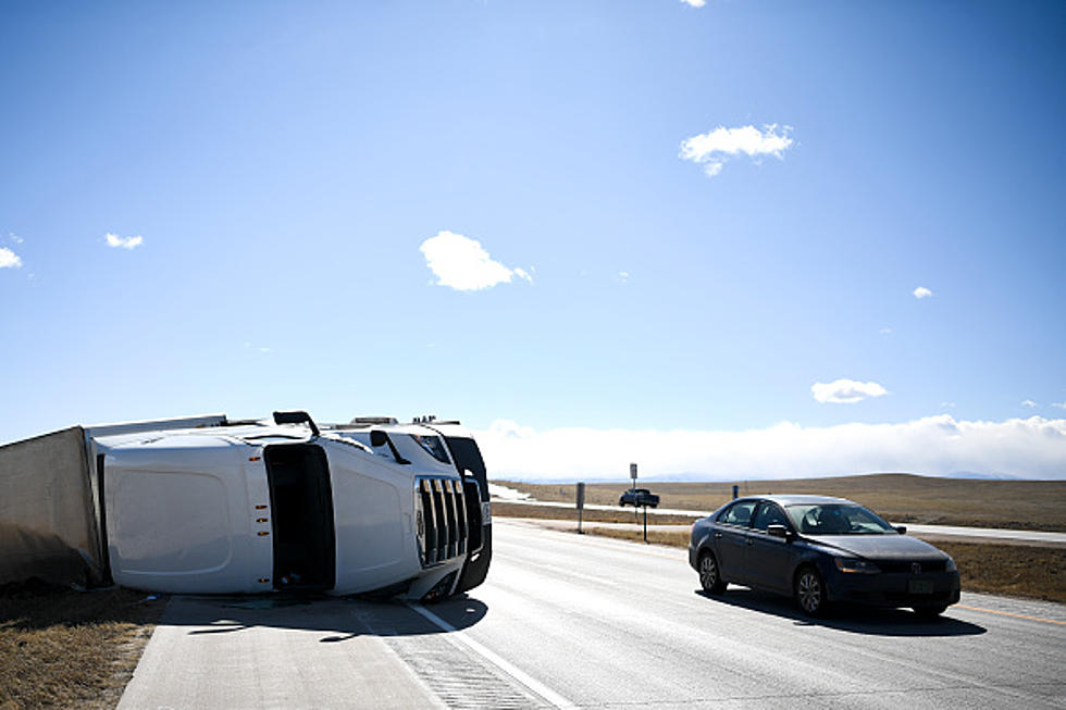 WATCH: Surveillance Cam Catches Semi Flipping Over In Wyoming