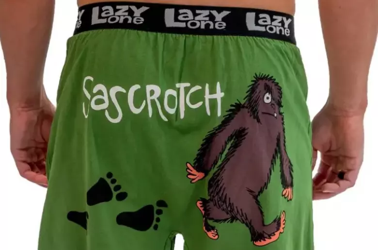 Mens Sascrotch Boxer Briefs Funny Saying Big Foot Joke Graphic Novelty  Underwear