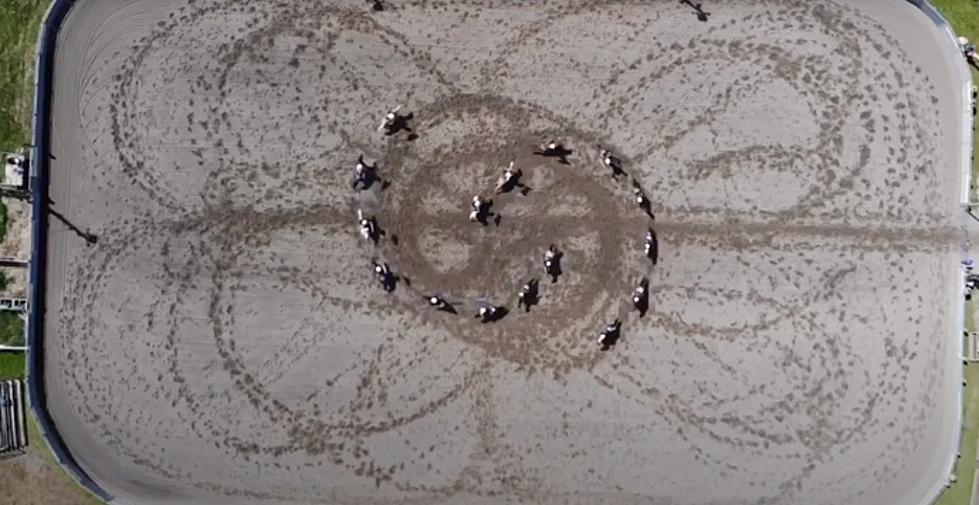 Mesmerizing Patterns Of Horse Drill Team Seen From Above