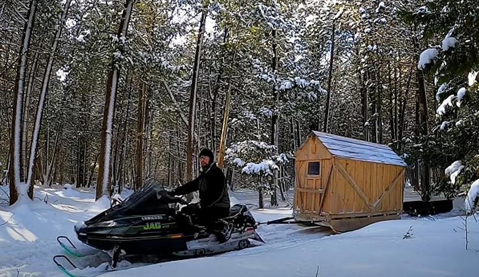 Pull This Heated Snowmobile Cabin Into The Wyoming Mountains
