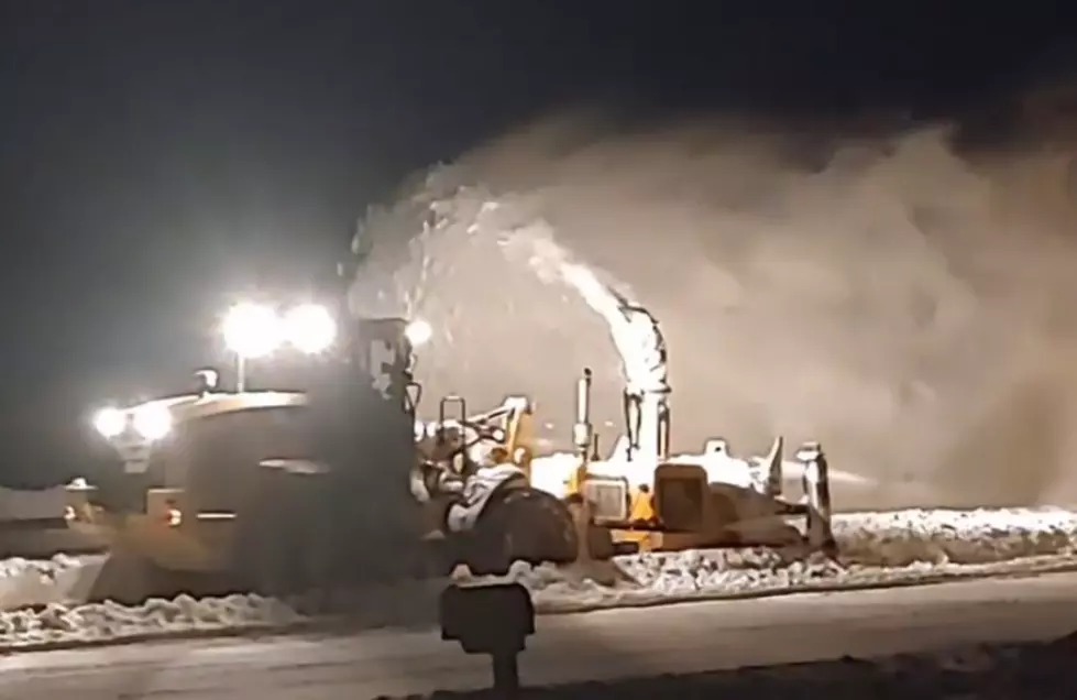 WATCH: Mega Wyoming Snow Blower At Night