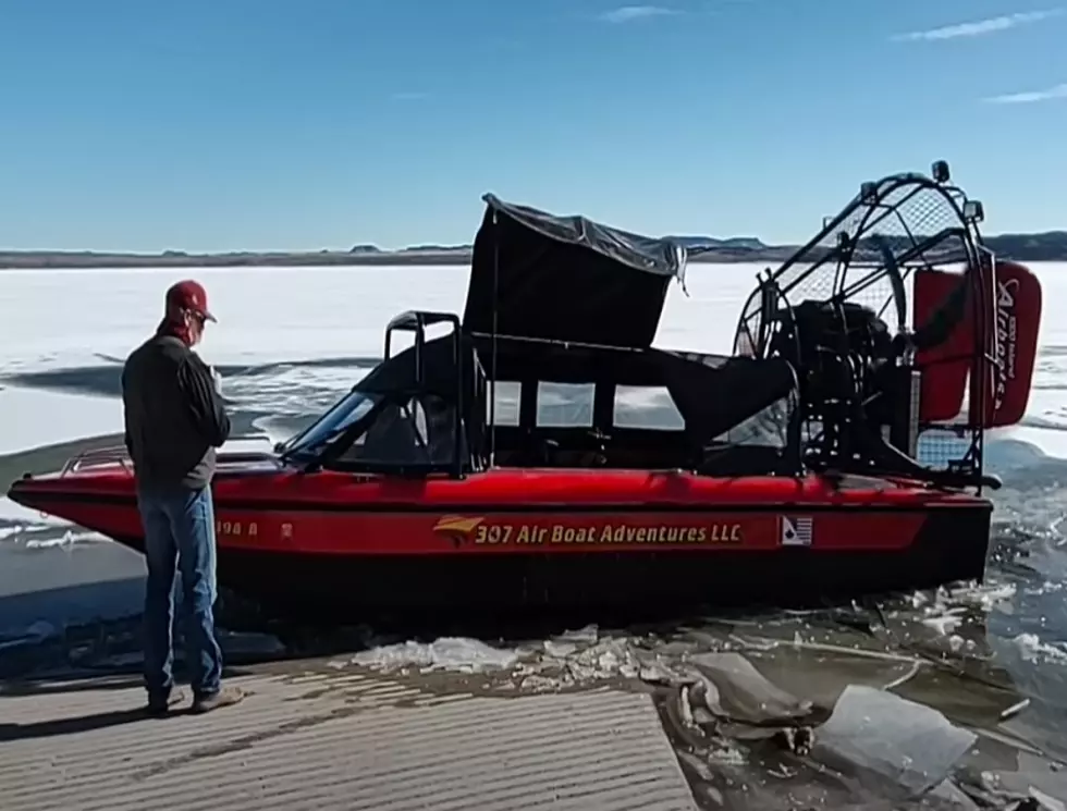 Take An Airboat Ride On A Frozen Wyoming Lake