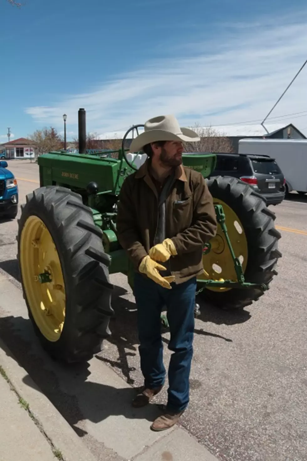 Josh Hopkins on his John Deer - Photo By Tim Mandese
