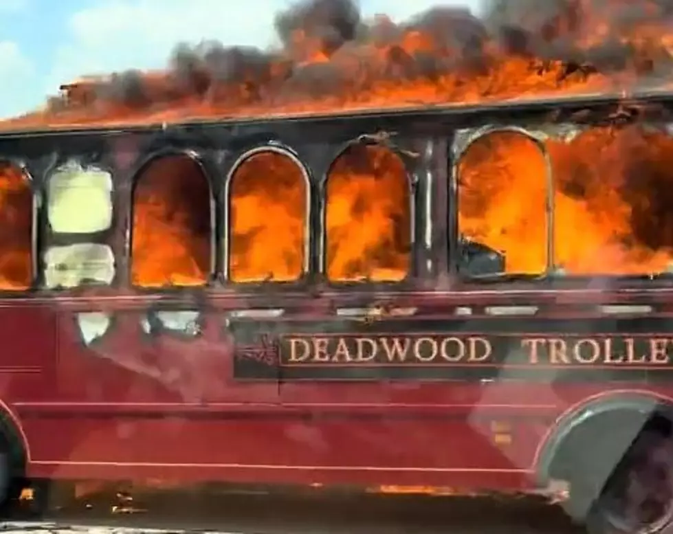 WATCH: Deadwood Trolley Burns On Interstate