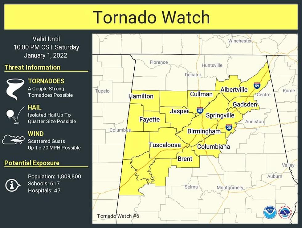 New Years Day Tornado Watch Issued for Central Alabama