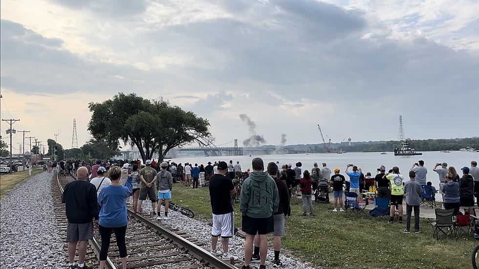 Thousands Line The River To Watch The Old I-74 Bridge Explosion