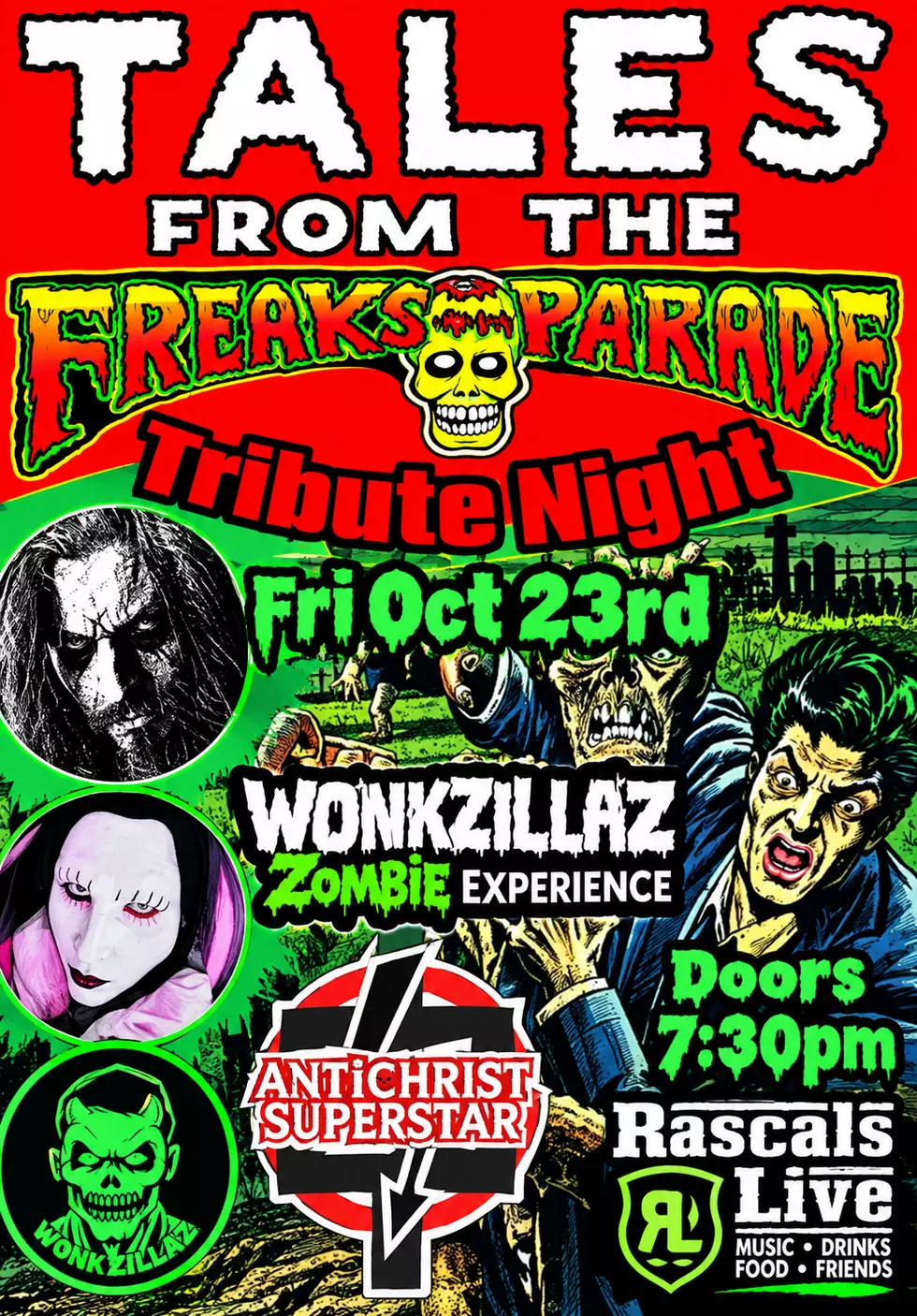 Start Spooky Season with Tales From The Freak Parade at Rascals Live Friday Night