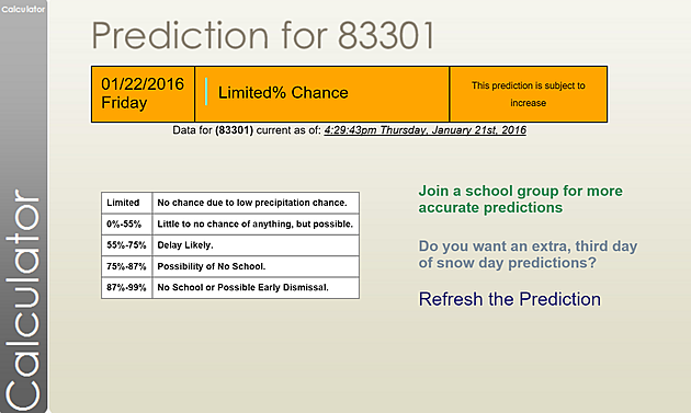 Snow Day Calculator Can Predict Likelihood Of Snow Day In Twin Falls