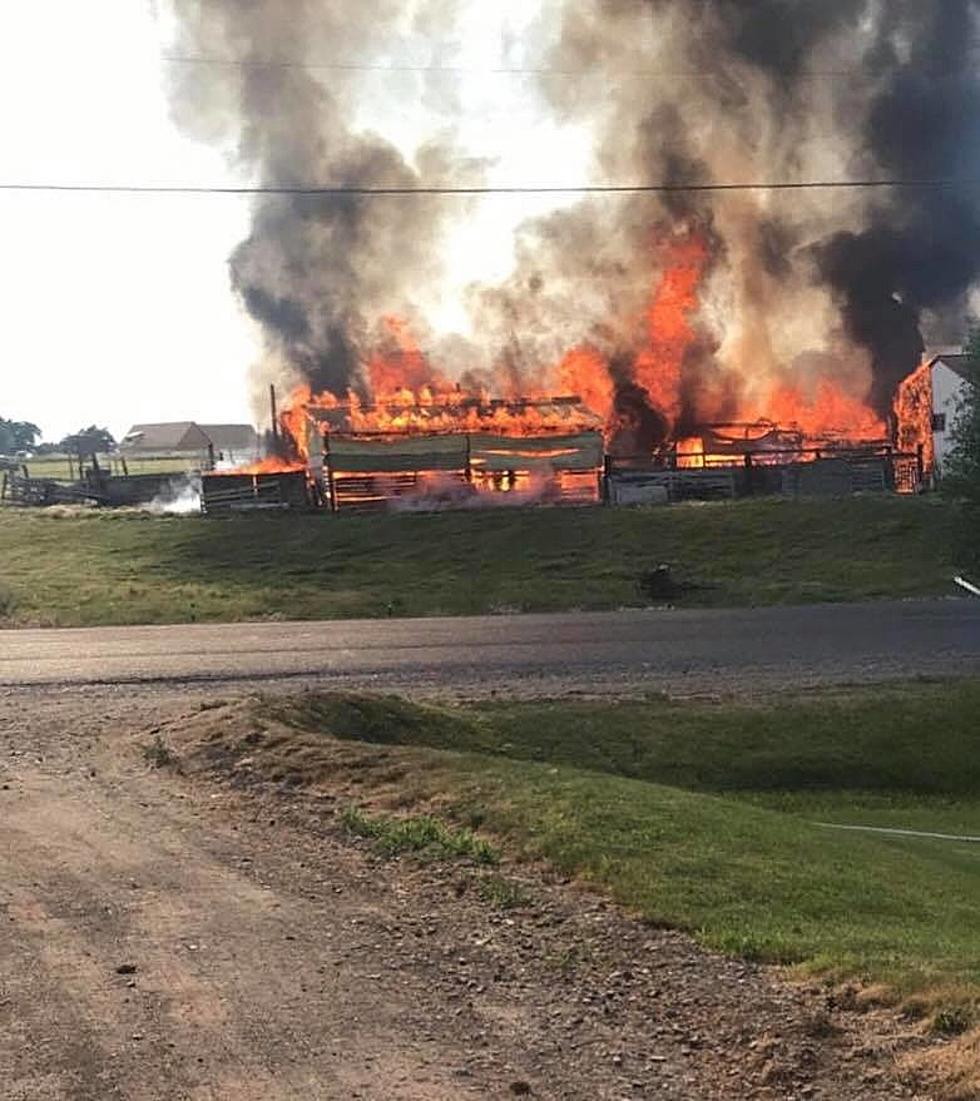 Fire Takes Down Barn in Filer