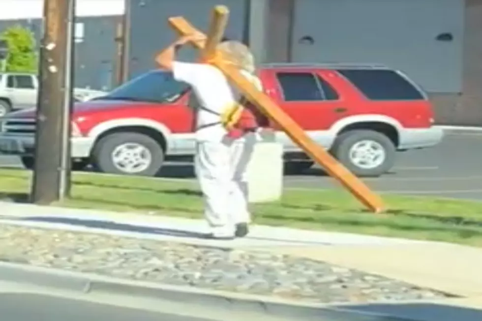 Gem State Jesus? Idaho Man Videotaped Bearing Enormous Cross