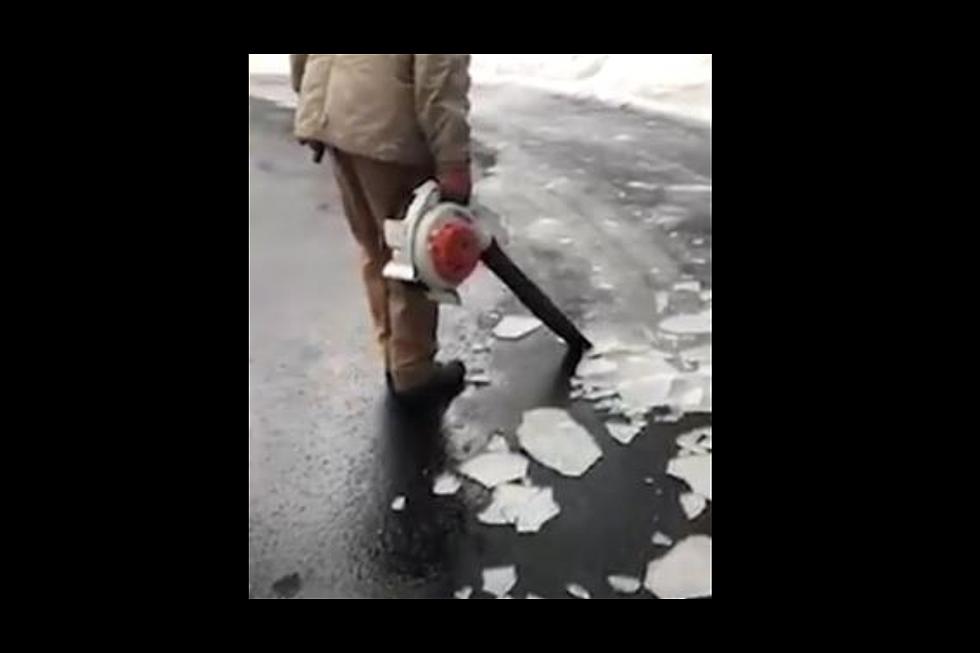 VIDEO: Idaho Man Shows How Ice Is No Match For A Leaf Blower