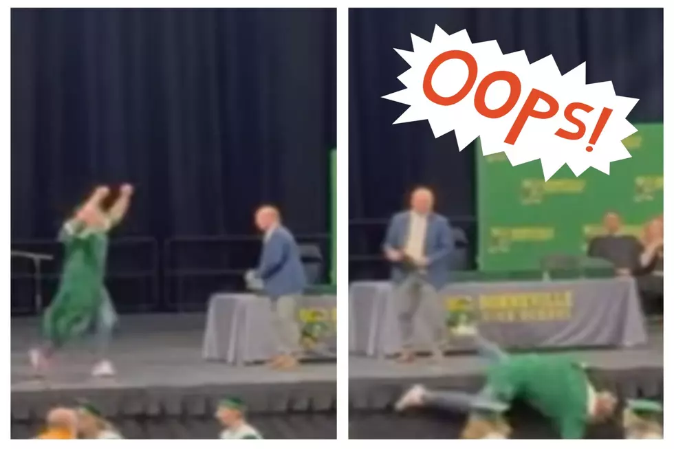 WATCH: Idaho Graduate Has A+ Response After Falling Off Stage