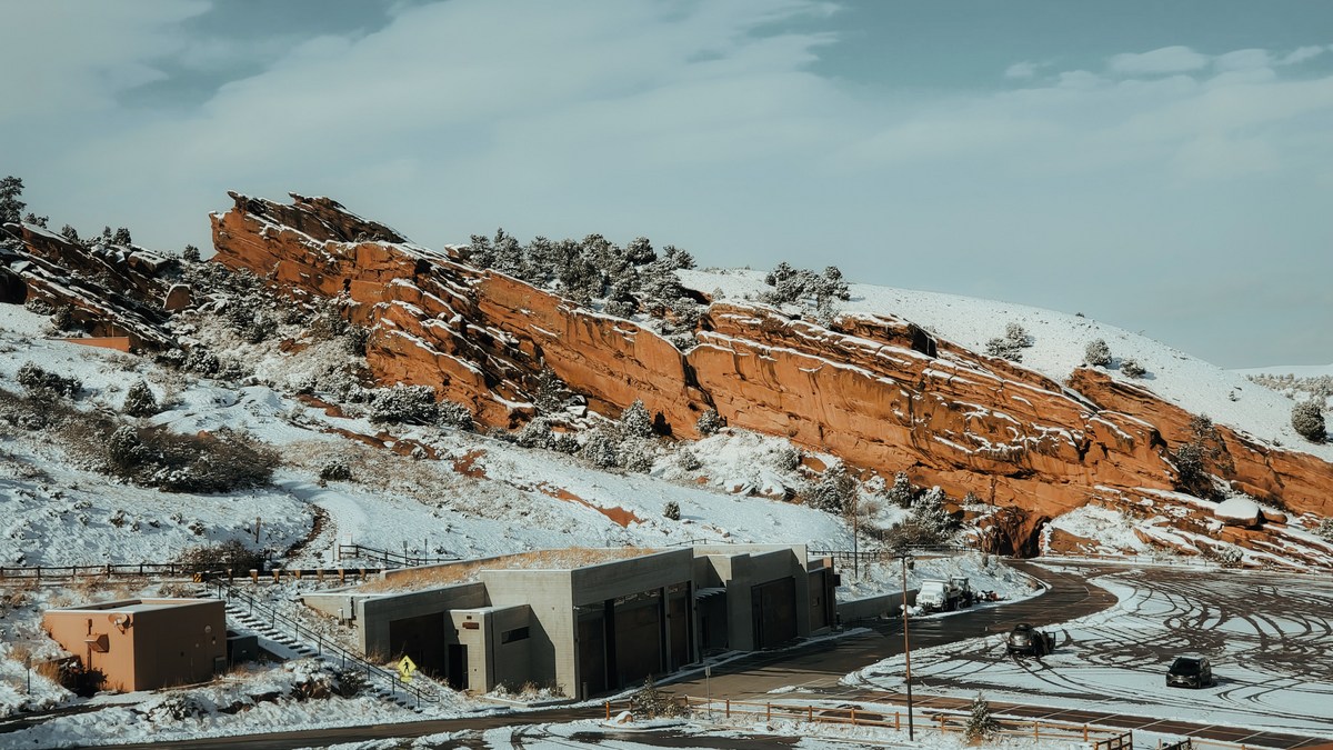 Red Rocks Germany Skiers, Snowboarders Take Rare Chance to Ride down Red Rocks