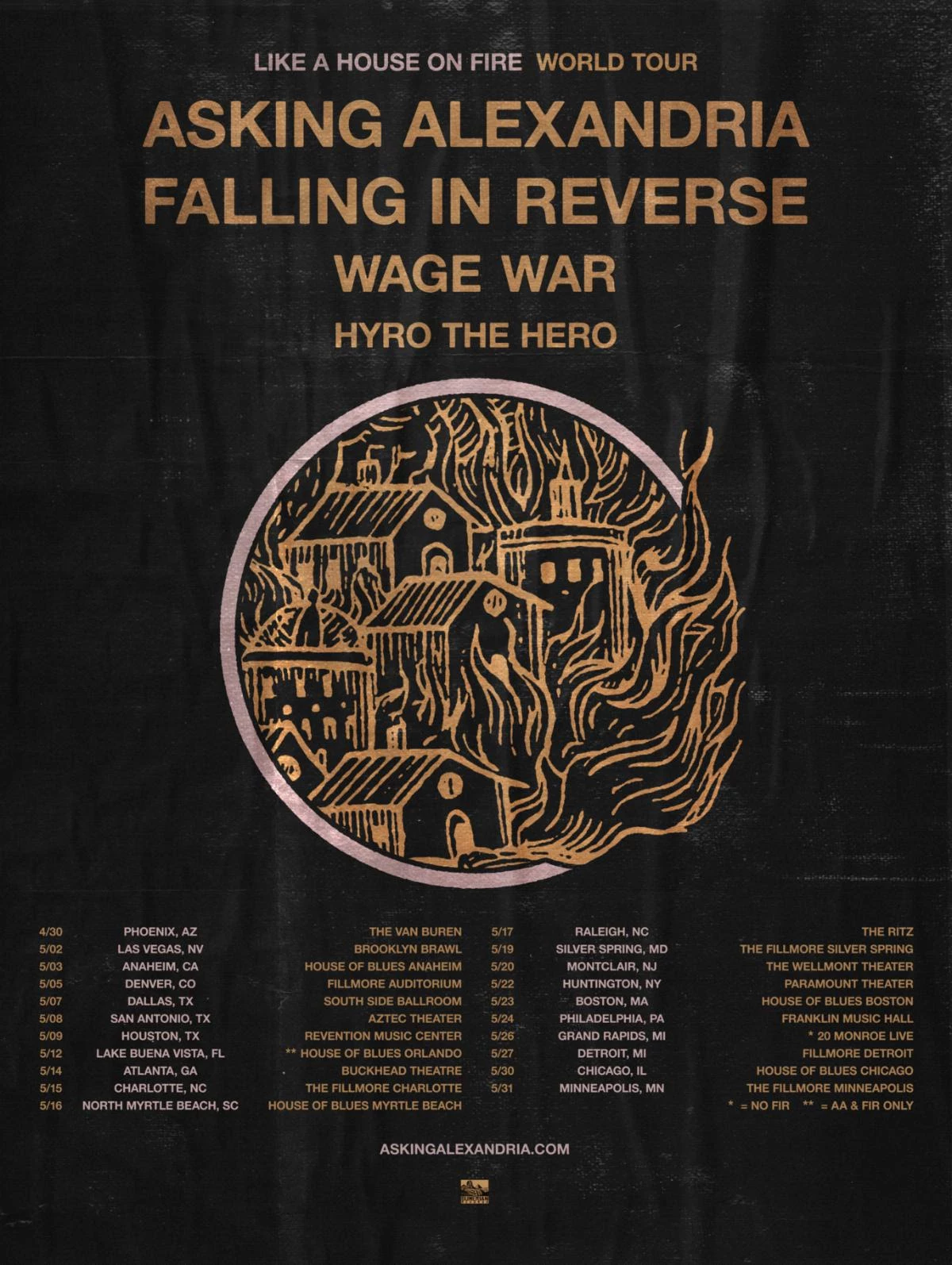 Asking Alexandria, Falling in Reverse + Wage War Announce Tour