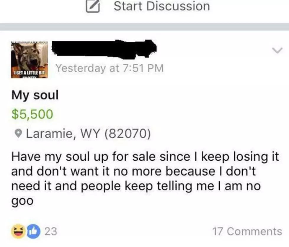 For Sale In Laramie: One Soul