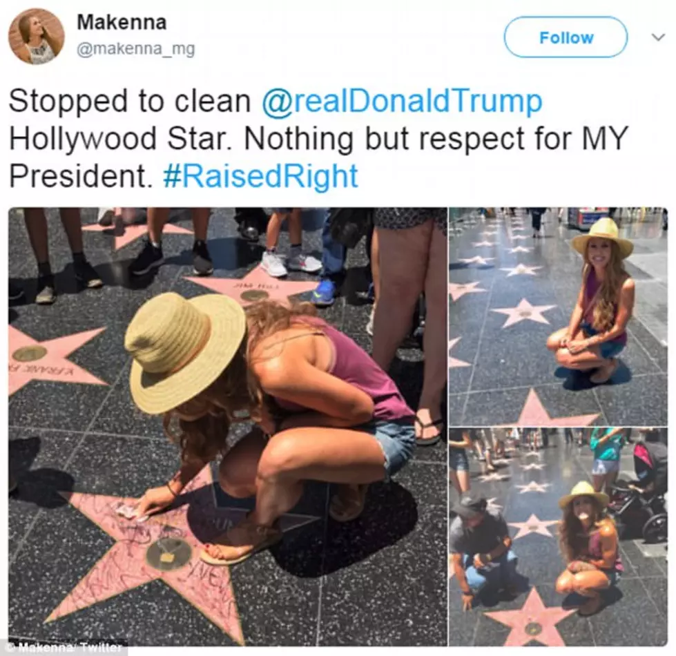 Wyoming Girl Cleans Graffiti From Donald Trump’s Hollywood Star, Internet Goes Crazy