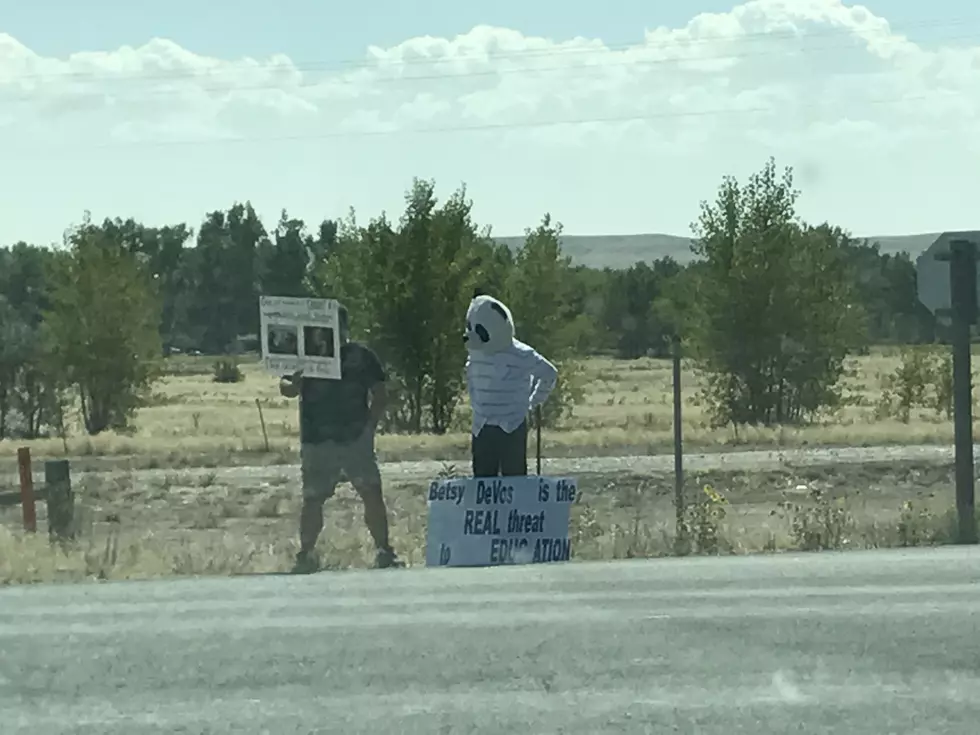 Small Protest Before Betsy DeVos&#8217; Visit To St. Stephens High School [Photos]