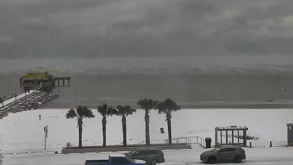 Playas de Galveston se convierten en pista de nieve