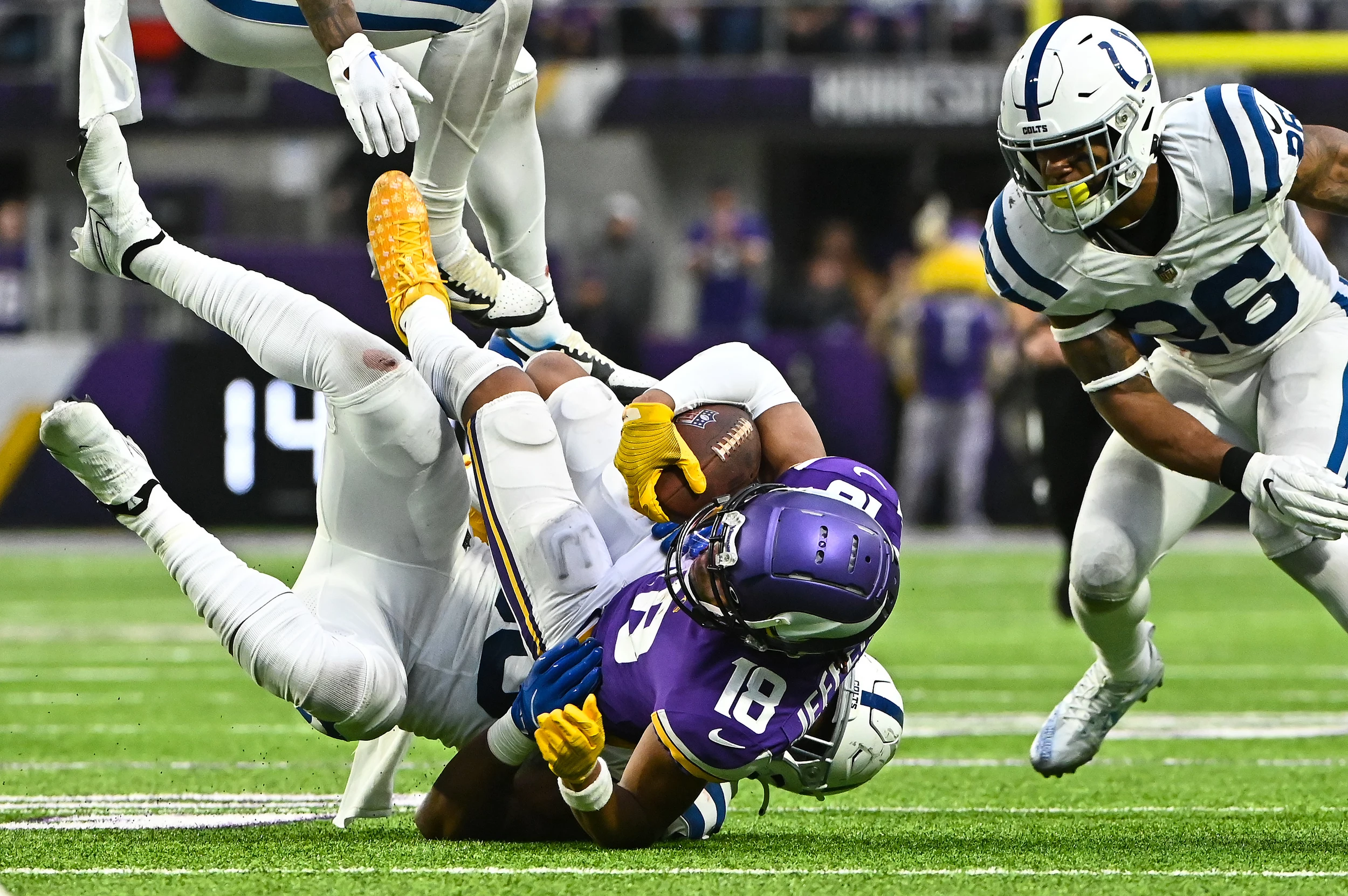 Vikings' Jefferson unfazed by big hits, as big games pile up