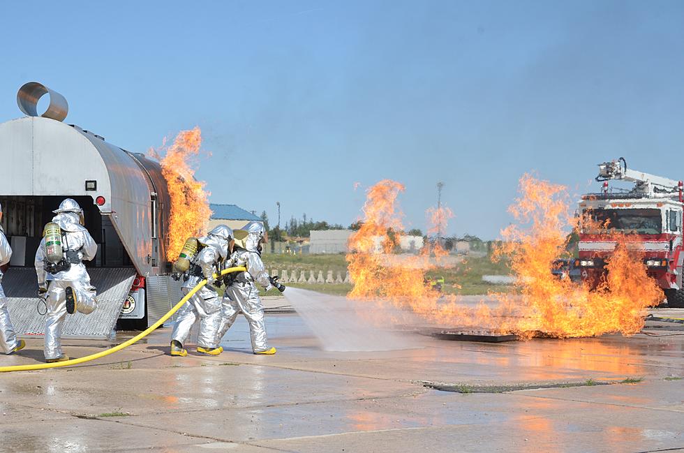 Local Military Firefighters Train for Aircraft Fires