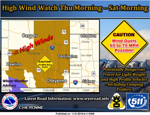 High Wind Watch Issued for Much of Southeast Wyoming