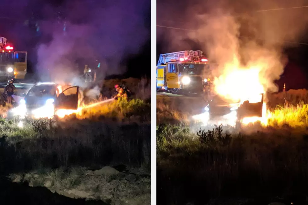 Wyoming Motorist Makes Wrong Turn, Car Burns In Blaze