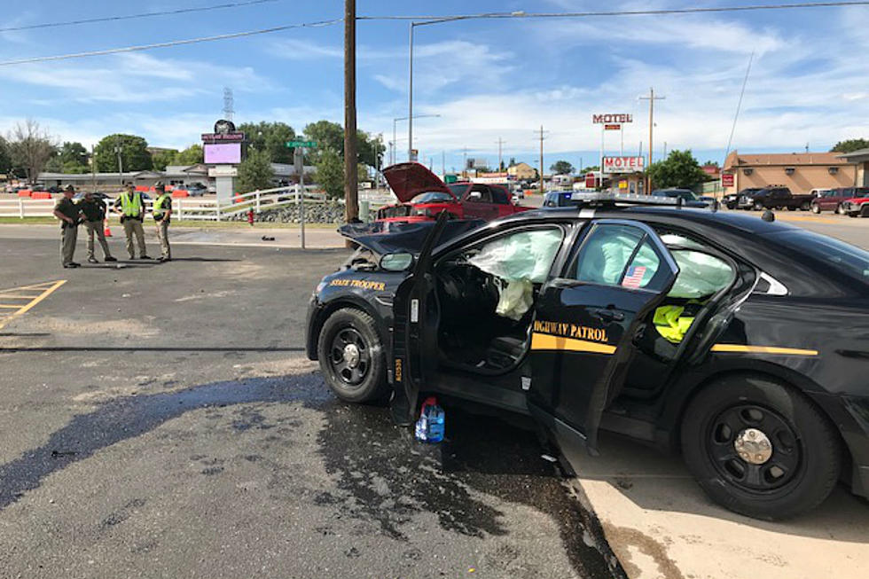 Trooper, Pickup Driver Injured in South Cheyenne Crash