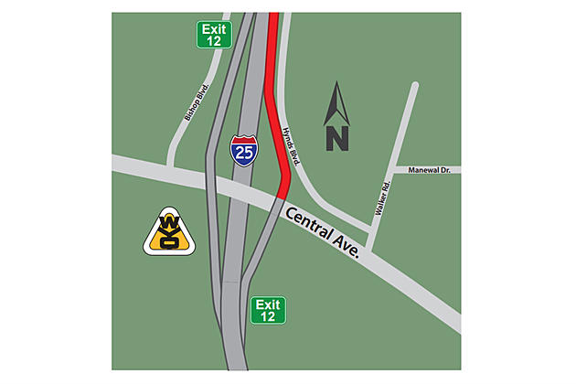 I-25 Northbound On-Ramp From Central Ave. to Close for 7-10 Days