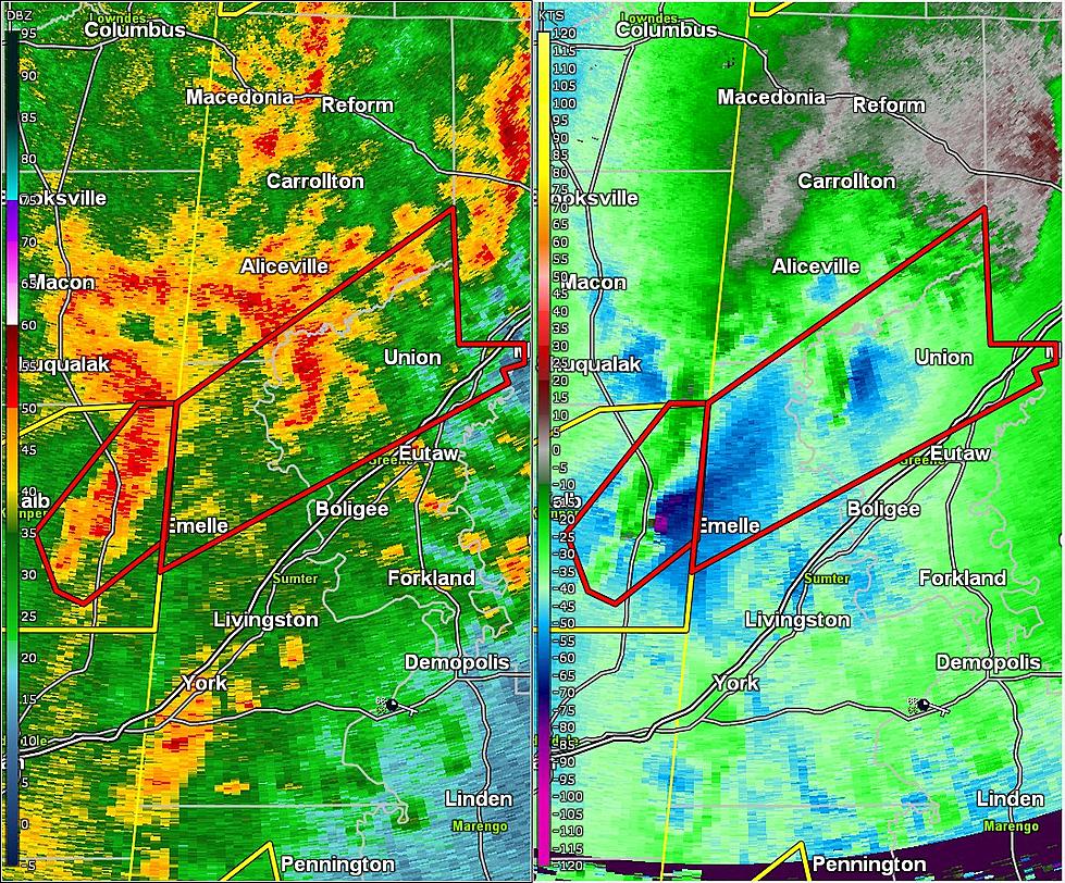 NWS: TORNADO WARNING in Pickens, Greene and Sumter Counties