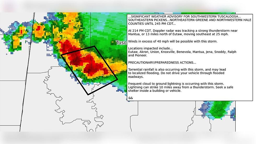 NWS: New West Alabama Significant Weather Advisory til 2:45 p.m.