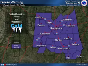 Be Prepared For The Freeze Warning For Central Alabama That Starts Tonight